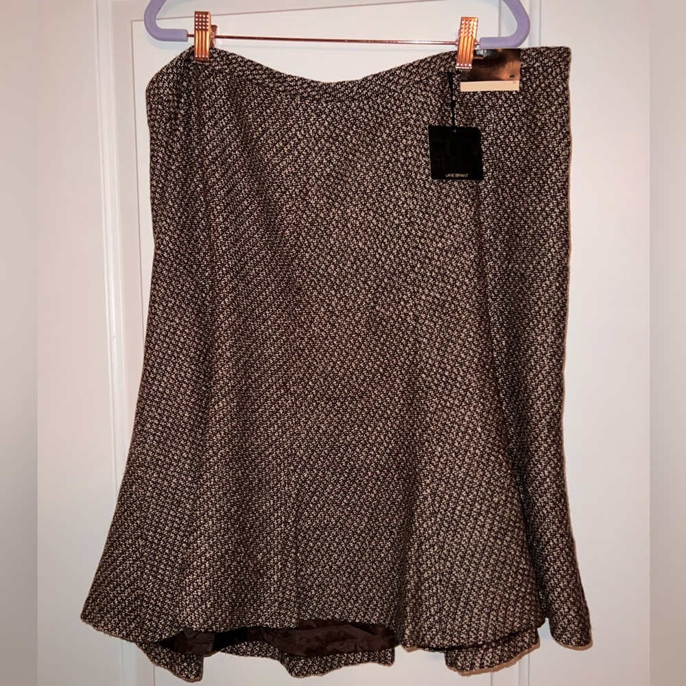 Tweed like fabric satin lined skirt